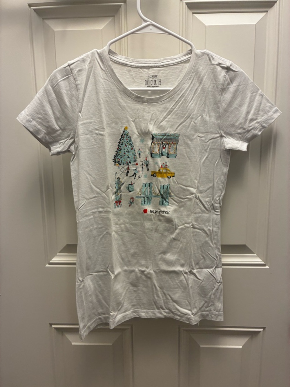 J. Crew White Tee with Colorful New York Graphic